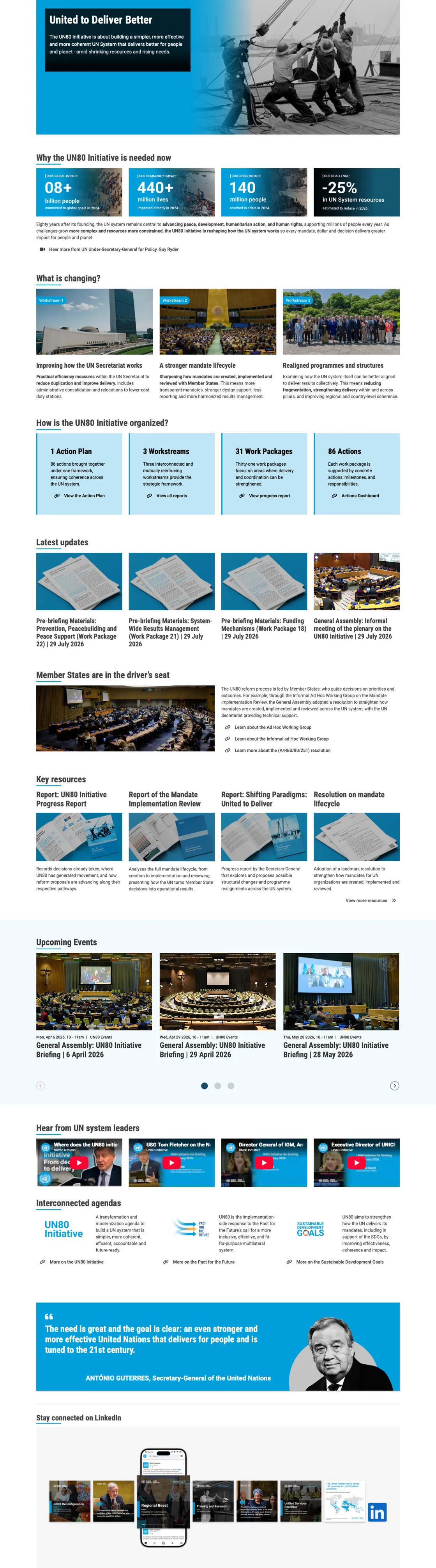 The UN80 Initiative home page on un.org